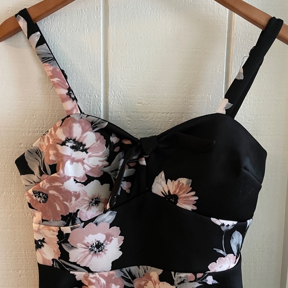 Sequin Hearts Black and Pink Floral Party Dress 13 - Picture 2 of 7